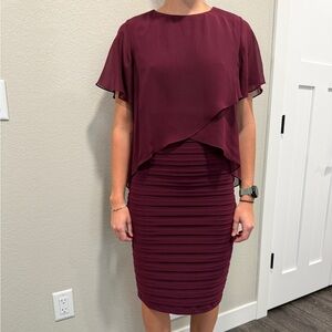 Elegant Burgundy Midi Dress